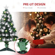 HOMCOM 3ft White Light Artificial Christmas Tree w/ 90 LEDs Star Topper Tri-Base Full Bodied Seasonal Decoration – view 6