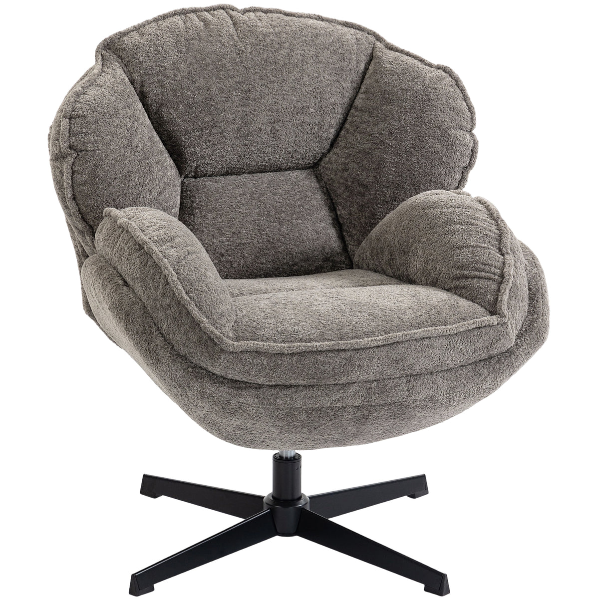 Velvet Wingback Swivel Accent Chair – Grey