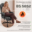 HOMCOM Executive Home Office Chair Reclining Function Footrest Computer Desk Chair High Back, Grey – view 9