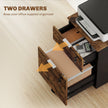 HOMCOM Two-Drawer Lockable Filing Cabinet - Black and Rustic Brown – view 4
