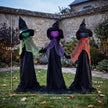 120cm Set of 3 Light-Up Witches Holding Hands – Outdoor – image 3 of 9