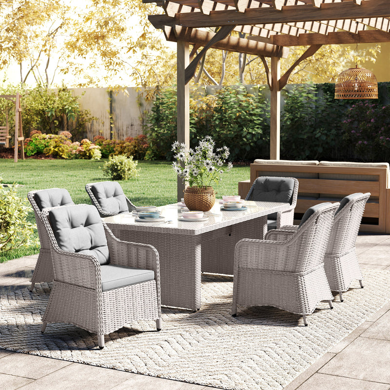 Aluminium rattan dining set – image 9