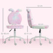 HOMCOM Fuzzy Office Chair with Bunny Ears, Faux Fur Swivel Desk Chair, Armless Makeup Vanity Chair with Adjustable – view 3