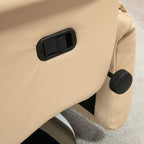 Adjustable Swivel Recliner, Manual Recliner Chair with Footrest, Padded Arms, PU Leather Upholstery, Beige