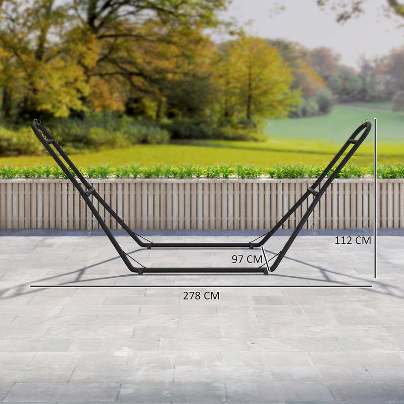 Outsunny 9ft Hammock Stand Adjustable Hammock Frame with Non-Slip Feet for Indoor Outdoor, 150 kg Capacity, Black – view 3