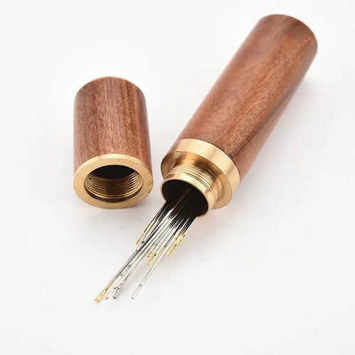 DIY Leather Sewing Needle Storage Box with Wood Case