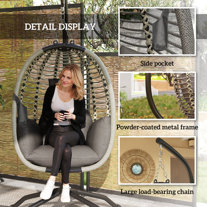 Dark grey hanging egg chair – image 7