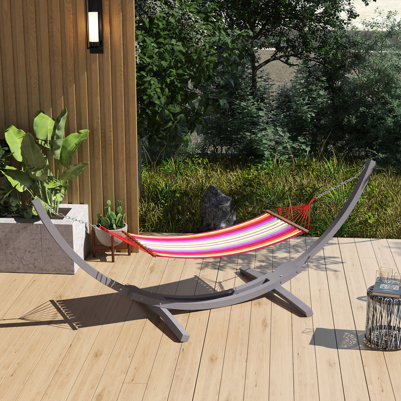 Outsunny 3.25m Wooden Hammock Stand Universal Fit Garden Picnic Camp Accessories, Grey – view 9