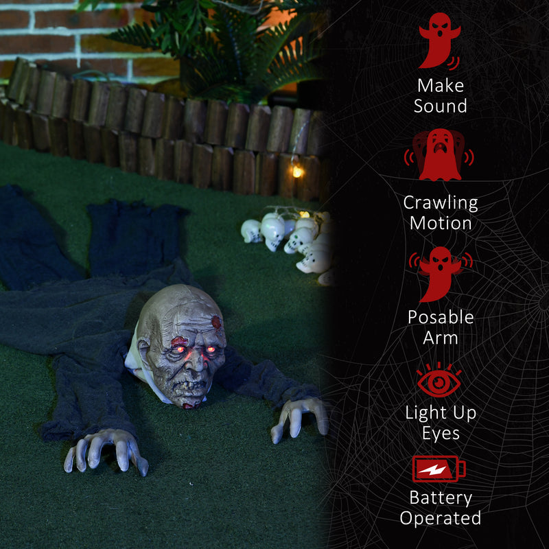 159cm Animated Crawling Zombie with Glowing Eyes & Sound – image 7 of 9