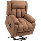 Power Lift Recliner Chair with Vibration Massage, Lift Chair for Elderly with Footrest, Remote, Side Pocket, Brown