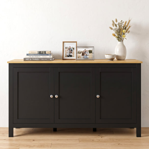 Black & natural 2-door sideboard – image 2
