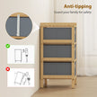 HOMCOM Chest of Drawers, 3 Fabric Drawers Narrow Dresser with Bamboo Frame, Light Grey – view 8