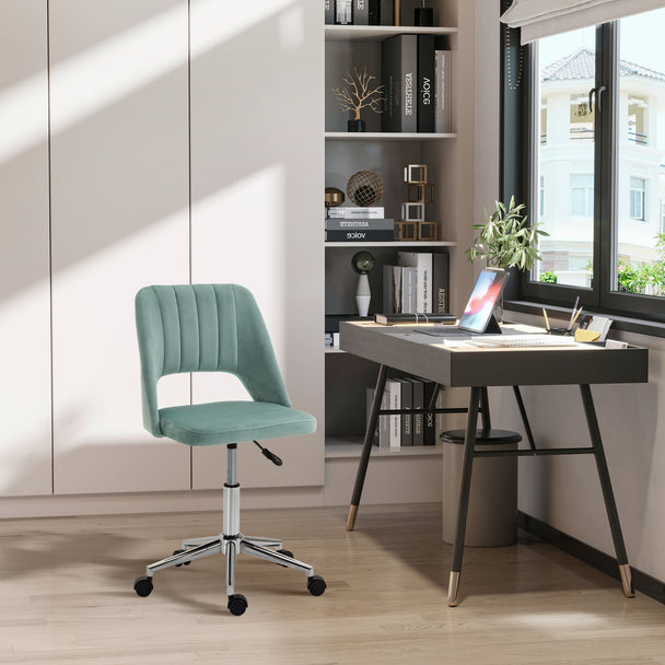 Scallop-back velvet desk chair – image 2