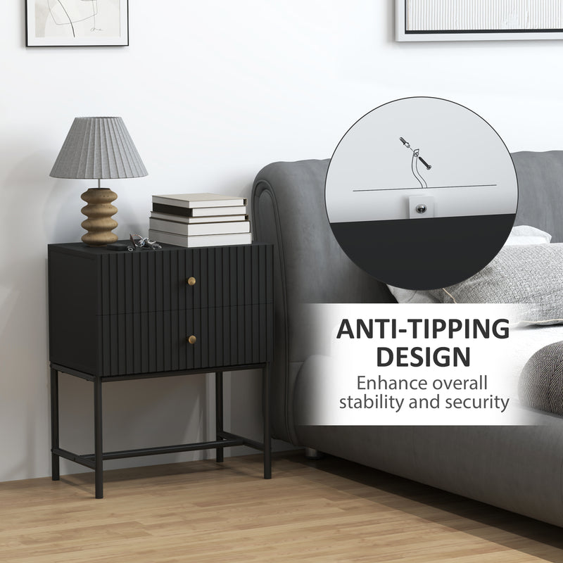 Raised ridged bedside table – image 7