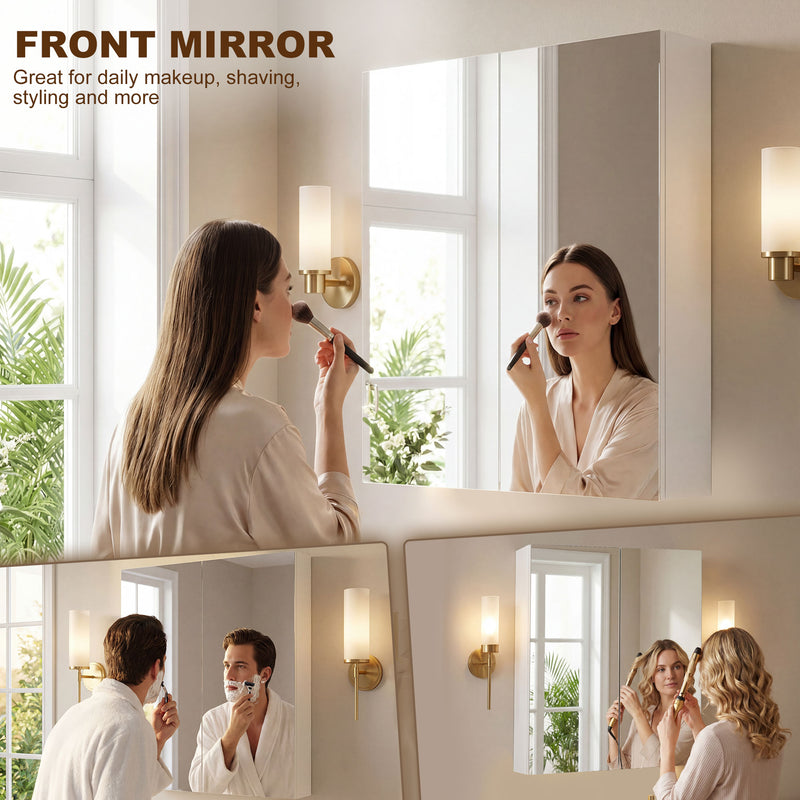 White 60 x 75 cm mirror cabinet – image 6
