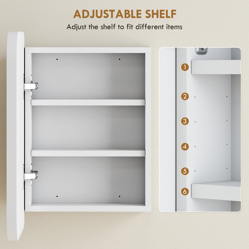 White mirrored bathroom wall cabinet – image 7