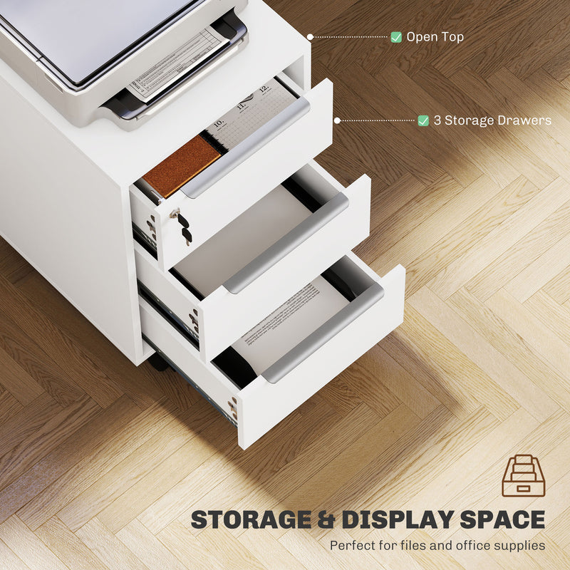 White 3-drawer lockable cabinet – image 4