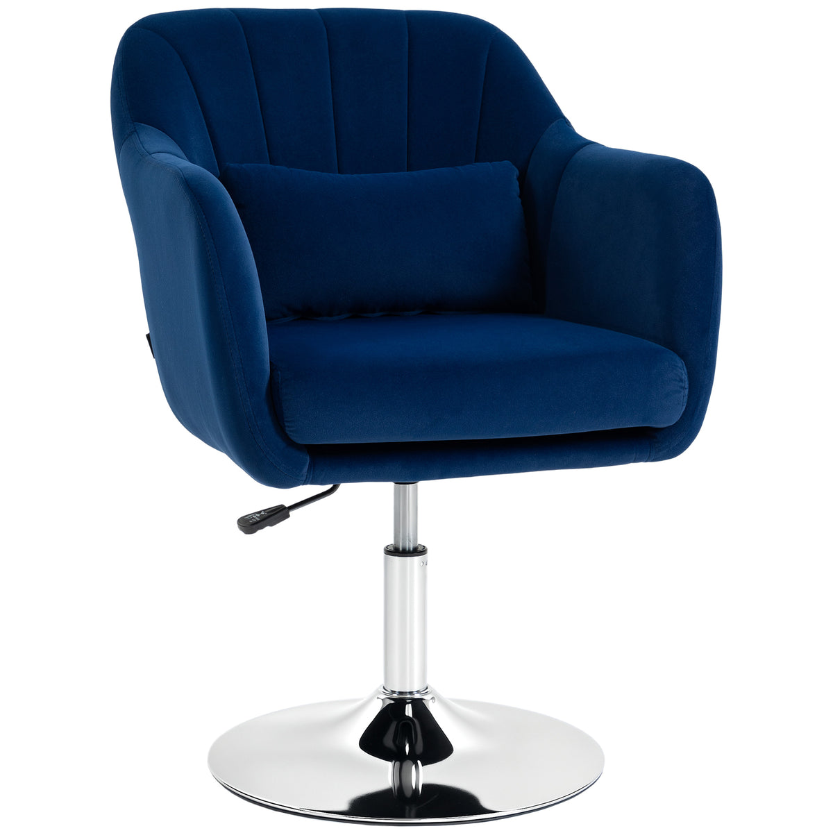 Height-Adjustable Velvet Swivel Tub Chair – Dark Blue