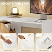 HOMCOM L Shaped Computer Desk, 110 x 100cm Corner Desk with Fabric Drawer and Storage Shelves, White – view 6