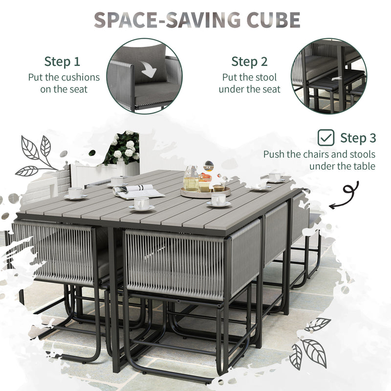 10-seater rattan cube dining set – image 7