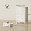White 4-drawer chest with leather handles – image 3