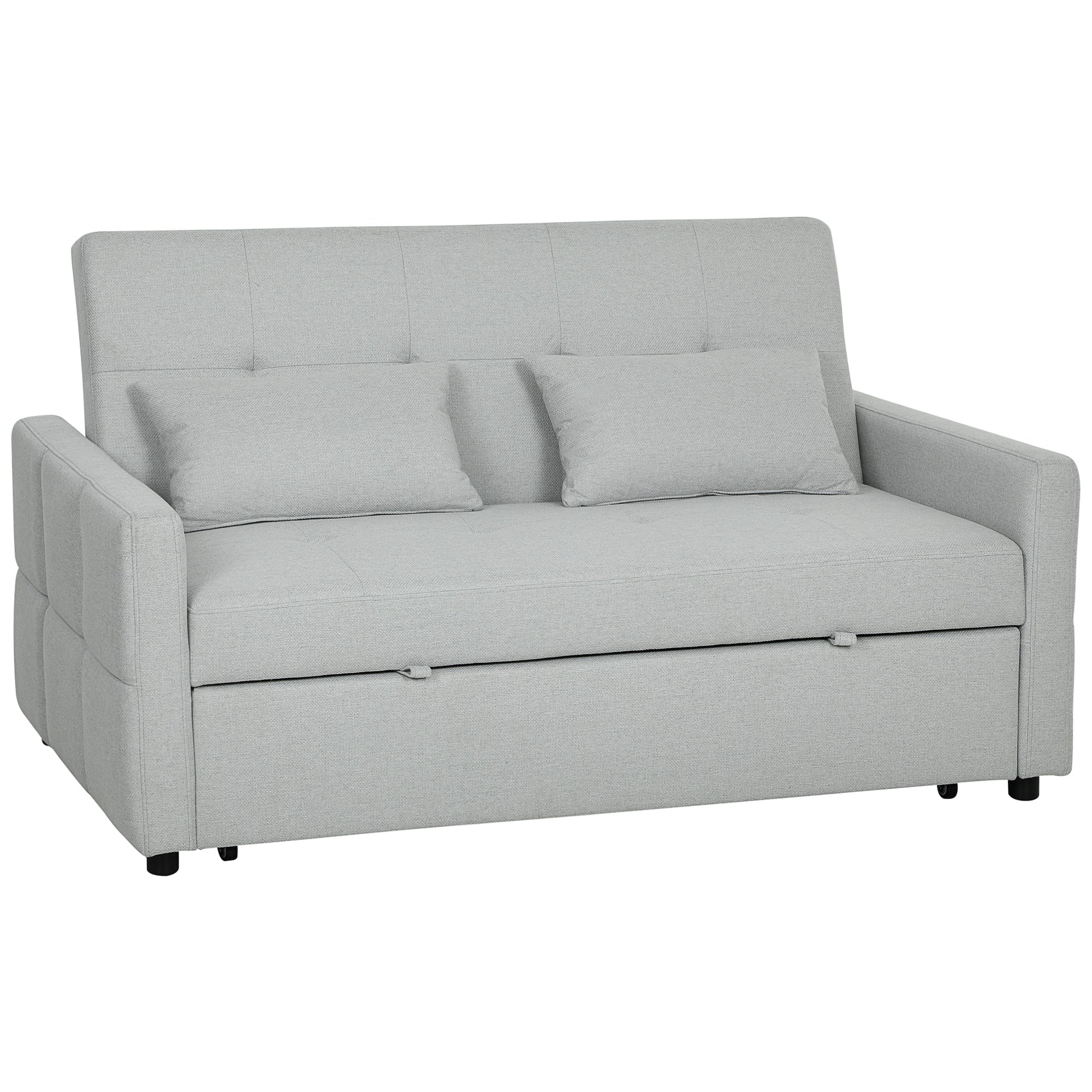 Three-Way Two-Seater Sofa Bed - Light Grey