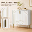 HOMCOM Modern Kitchen Cupboard, Storage Cabinet with 2 Doors, Adjustable Shelf and Metal Legs, White – view 4