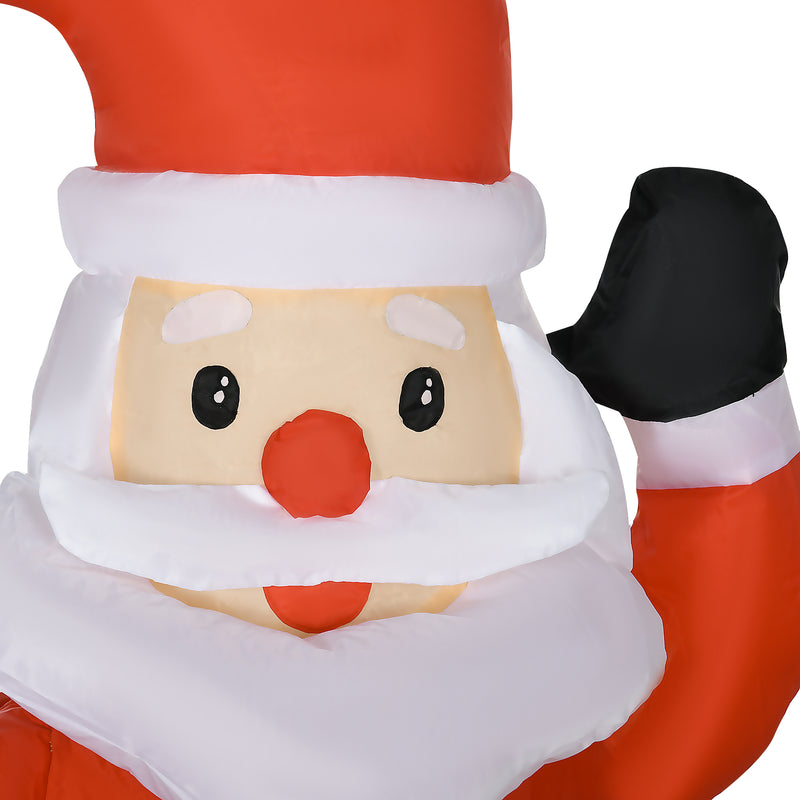Close-up of a decorative detail on the 4ft Santa sleigh and reindeer Christmas inflatable