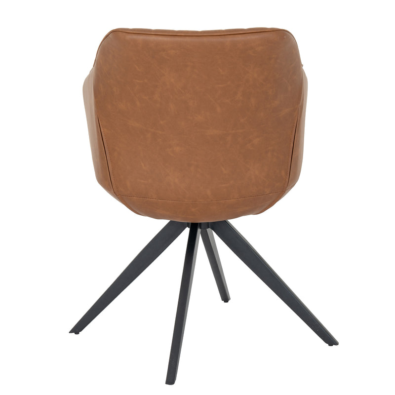 Back of the Uppsala chair showing the curved tan back