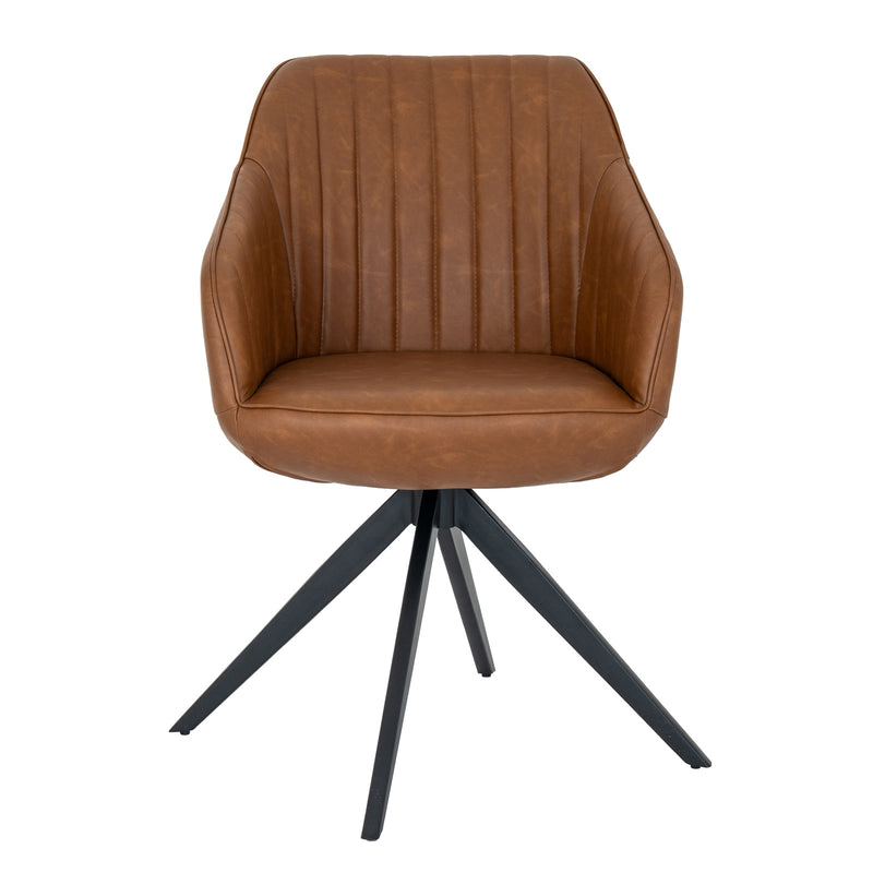 Uppsala tan dining chair, straight-on front view