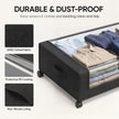 HOMCOM 40L Under Bed Storage On Wheels Pack of 2, Fabric Rolling Under Bed Drawers with Clear Lid, Zip, Steel Frame – view 5