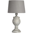 Uthina grey table lamp with grey linen drum shade