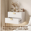 HOMCOM Modern Floating Nightstands Set of 2, Wall Mounted Bedside Tables with 2 Drawers, White – view 7