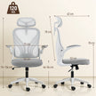 HOMCOM Ergonomic Office Chair with Foldable Backrest, 2D Headrest - Light Grey – view 3