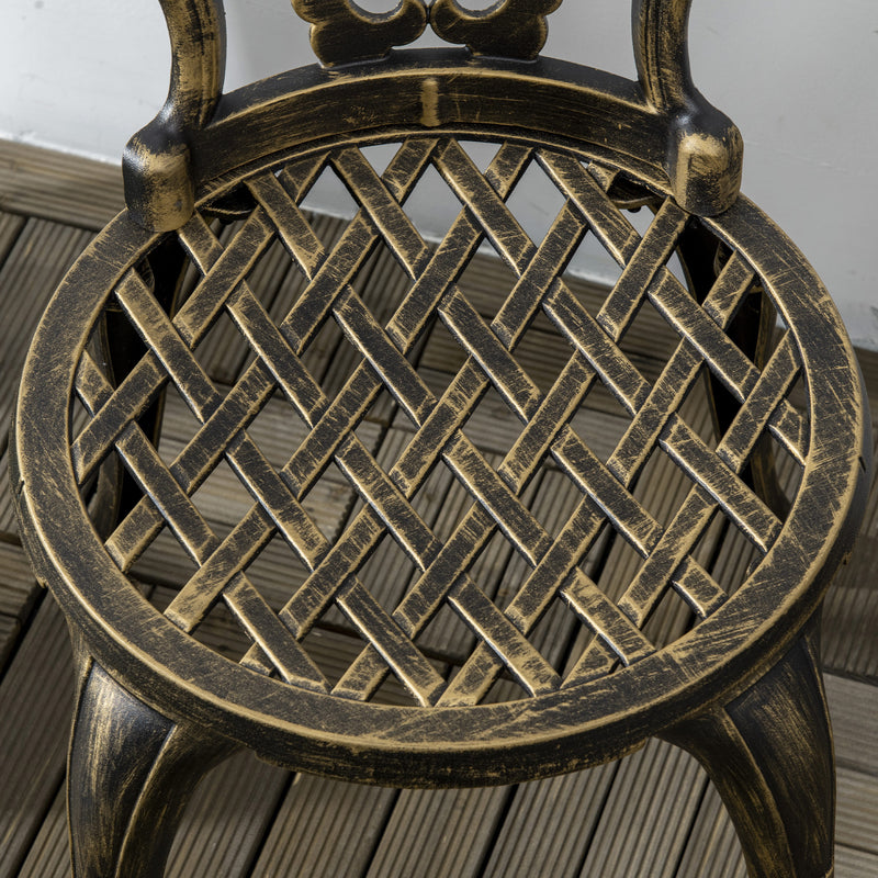 Floral cast aluminium bistro set – image 7