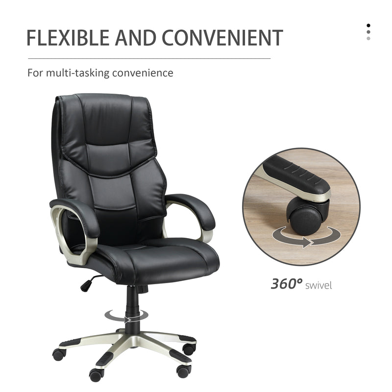 High-back faux leather office chair – image 6