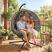 Charcoal round egg chair – image 9