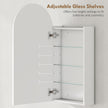 Arched mirror cabinet with glass shelves in white – image 5