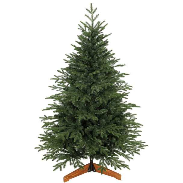 5ft full green artificial Christmas tree on a solid pine wood stand