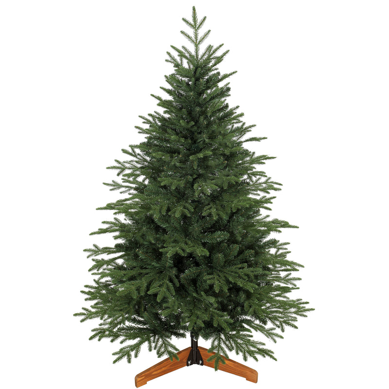 5ft full green artificial Christmas tree on a solid pine wood stand