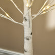6ft Pre-Lit White Birch Tree illuminated at night