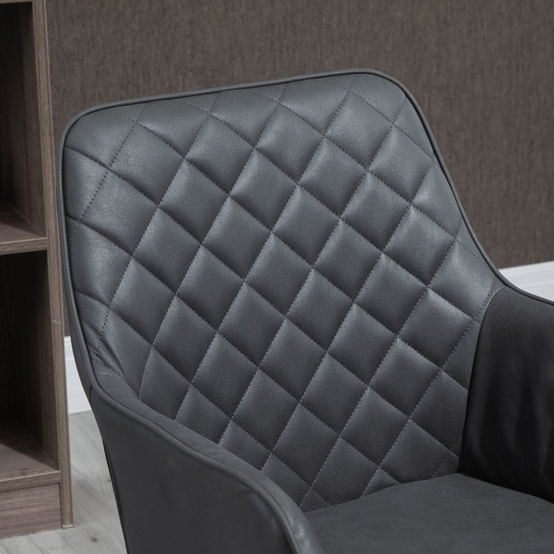 Leather-feel fabric swivel office chair – image 7