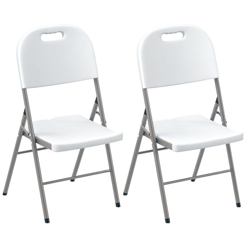Outsunny Set of Two Foldable Outdoor Chairs - White – view 10