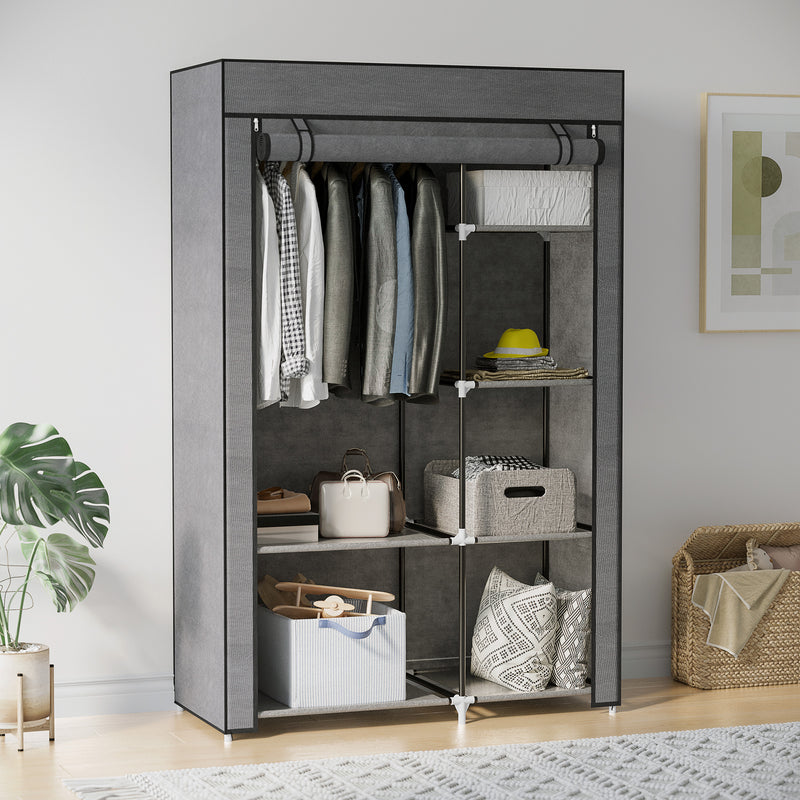 103 cm dark grey fabric wardrobe – image 10