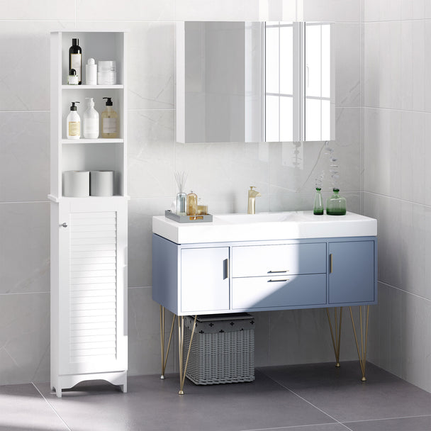 White shutter door bathroom cabinet – image 2