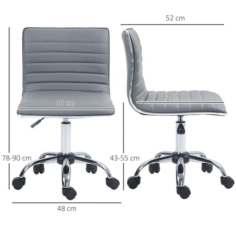 Light grey armless task chair – image 3