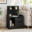 HOMCOM Bedside Table, Small Bedside Cabinet with 2 Drawers and Storage Shelves for Bedroom, Black Wood Effect – view 9