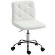 HOMCOM PU Leather Armless Office Chair, Modern Vanity Computer Swivel Chair with Rolling Wheels and Adjustable Height – view 10