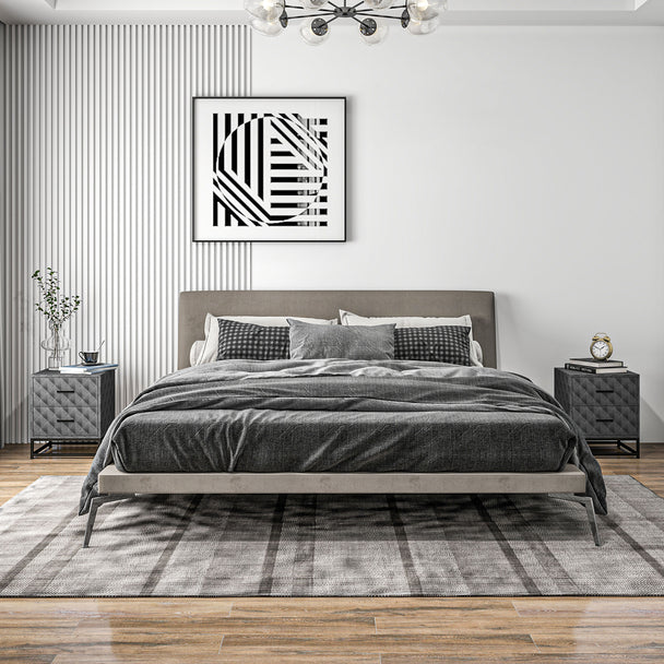Diamond-pattern bedside tables – image 2