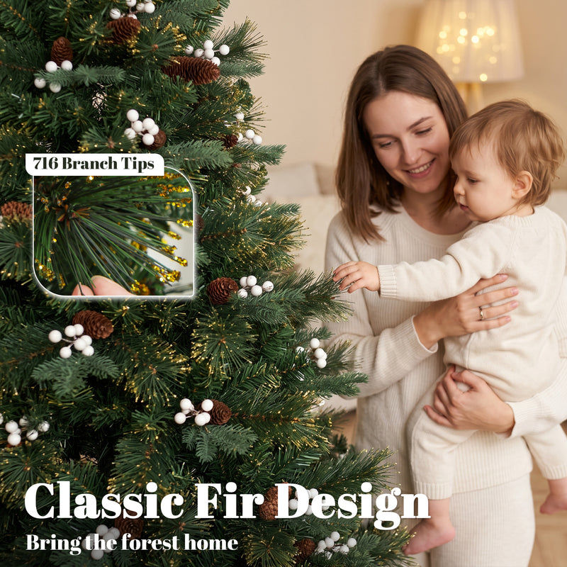 6ft fir Christmas tree with berries – image 5